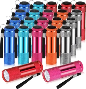 VIHOSE 20 Pcs Mini Flashlights Bulk, Bright Aluminum Handheld Flash Light with Lanyard Small LED Flashlights for Night Reading Emergency Hurricane Camping Hiking, Batteries Not Included(Lovely)