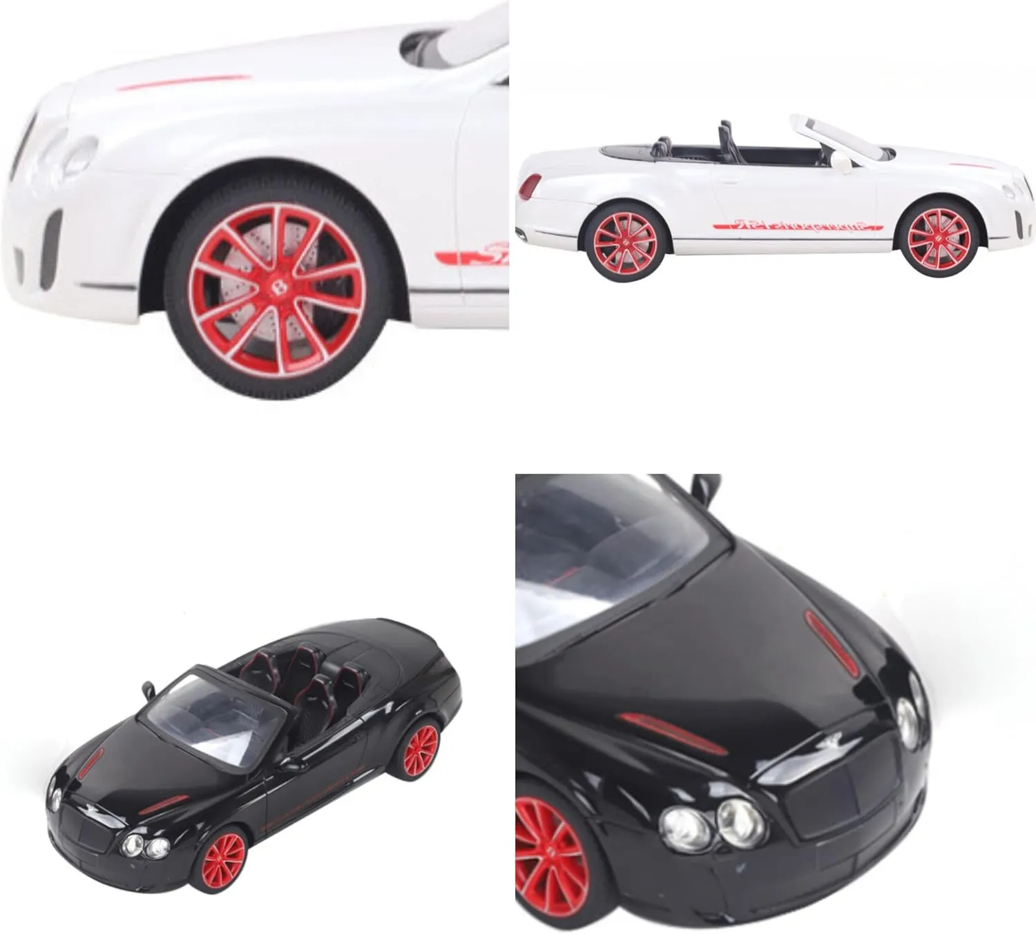 Vinie Remote Control Car for Boys, RC Cars Bentley GT Supersport (Ragtop), 1:14 Scale Officially Licensed Kids Toys, Drift Car with Led Lights, 4 5 6 7 8 9 10 11 12 Year Old Boy Birthday Gift (Black)