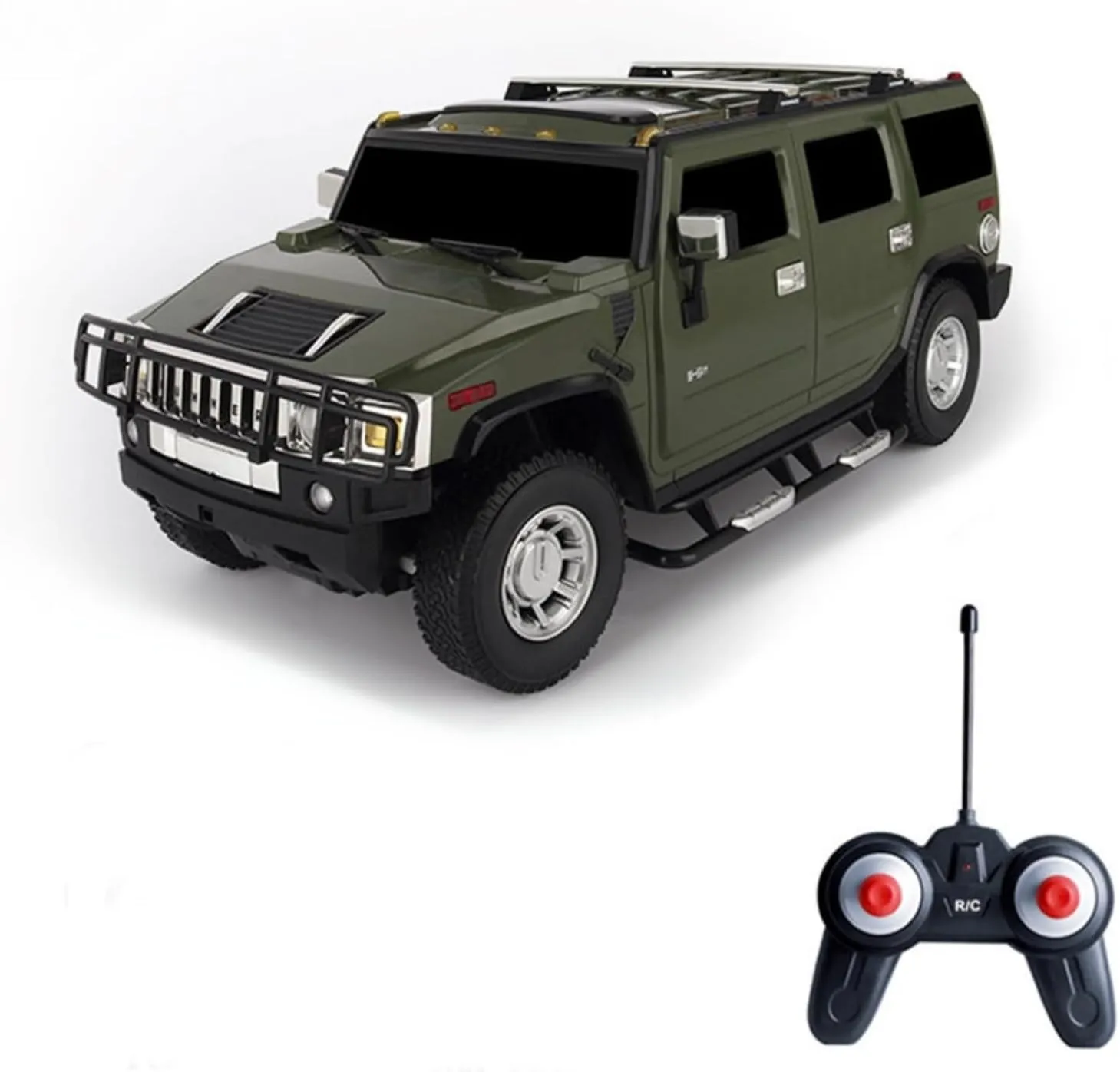 Vinie Remote Control Car for Boys, RC Cars Hummer H2, 1:24 Scale Officially Licensed Kids Toys, Drift Car with Cool Led Lights, 4 5 6 7 8 9 10 11 12 Year Old Boy Birthday Gift (Army Green)