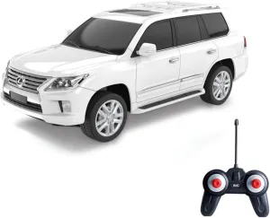 Vinie Remote Control Jeep for Boys, RC Cars Lexus LX570, 1:24 Scale Officially Licensed Kids Toys, Drift Car with Cool Led Lights, 4 5 6 7 8 9 10 11 12 Year Old Boy Birthday Gift (White)