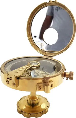 Vintage Nautical Marine Ship Compass Handmade Gimbal Style Shiny Brass Navigation Tool Unique Navy Decor Collectible for Home Office or Gifting