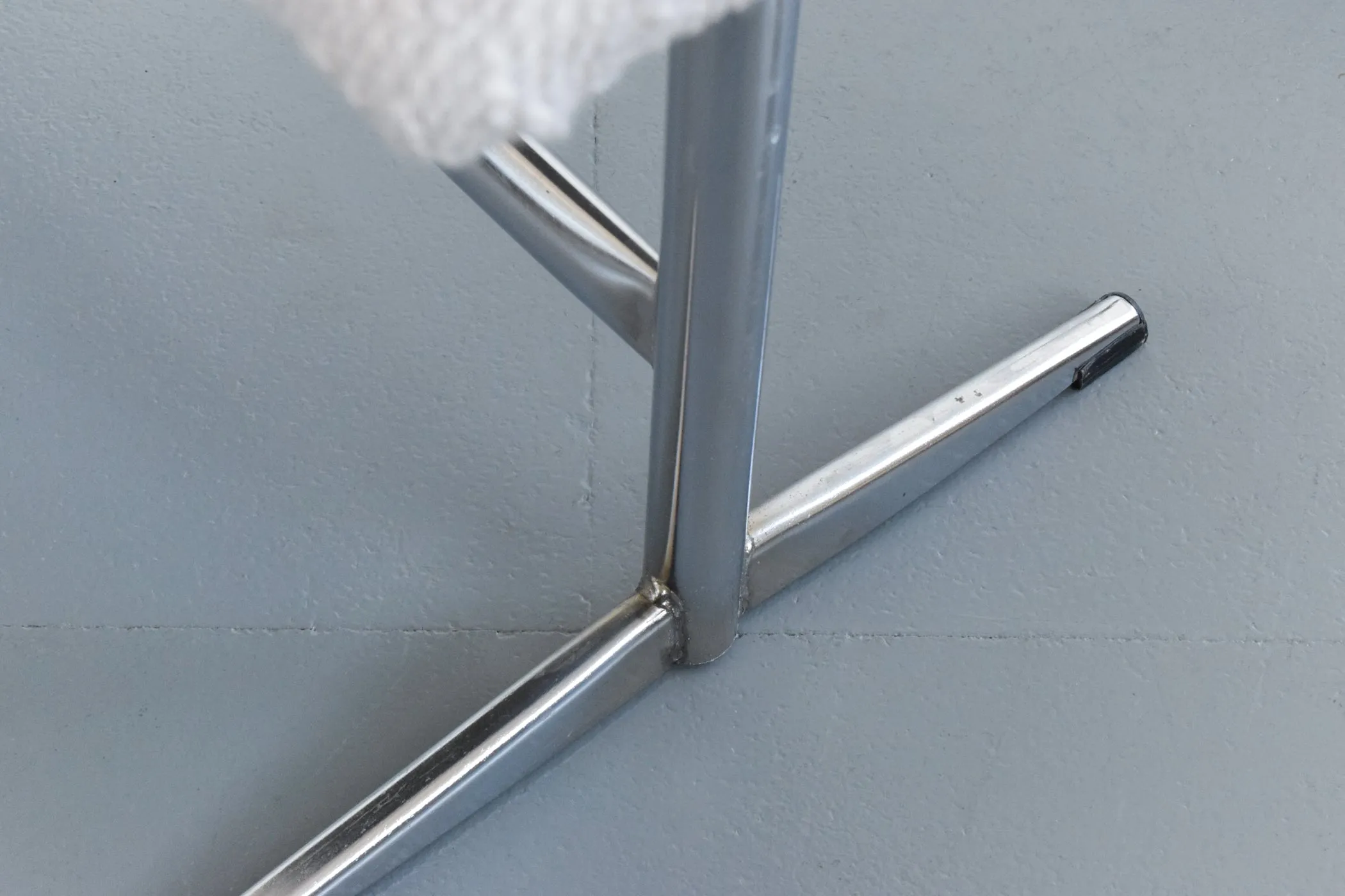 Vintage Tubular Chrome Bench with Boucle Fabric