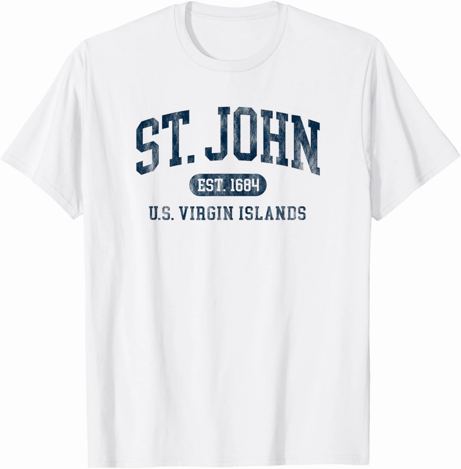 Vintage St John USVI Est 1684 Mens Souvenir Throwback T-Shirt