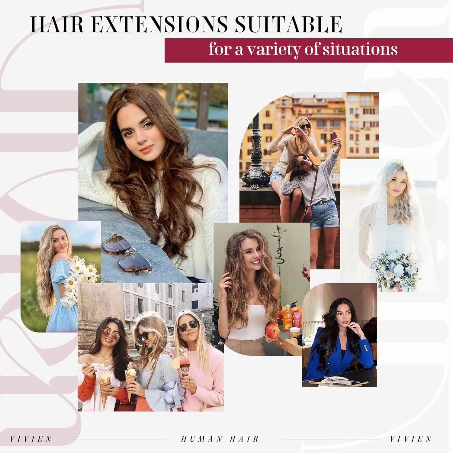 Vivien Human Hair Clip in Extensions Blonde Invisible Clip in Hair Extensions Human Hair Platinum Blonde Remy Smooth 10 Inch 80g 5pcs