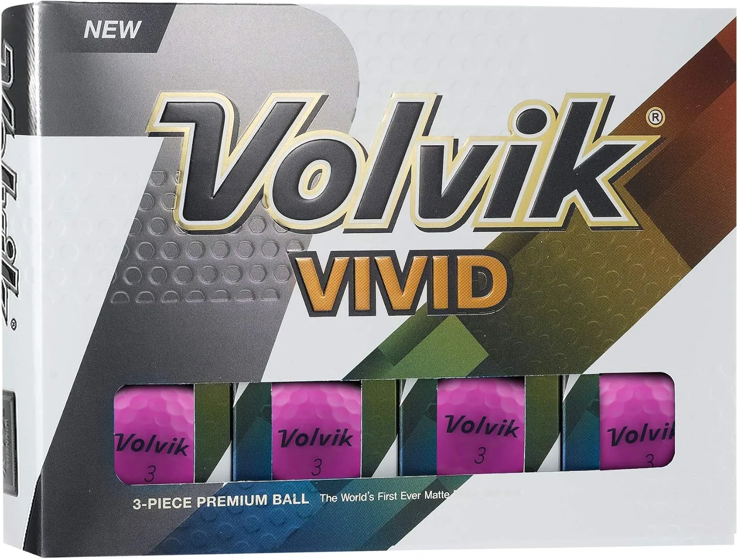 Volvik Vivid Golf Balls - Matte Purple