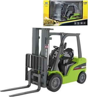Warehouse Truck Vehicle Toy - Forklift Construction Toys for Kids, 1:50 Scale, Heavy Metal (Green)
