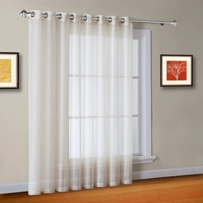 Warm Home Designs 1 Extra-Wide Light Beige Sheer Patio Curtain Panel 102 x 96 Inch Long with Grommets. Designed as Patio Door, Sliding Glass Door, or Room Divider Drape - K Light Beige Patio 96"