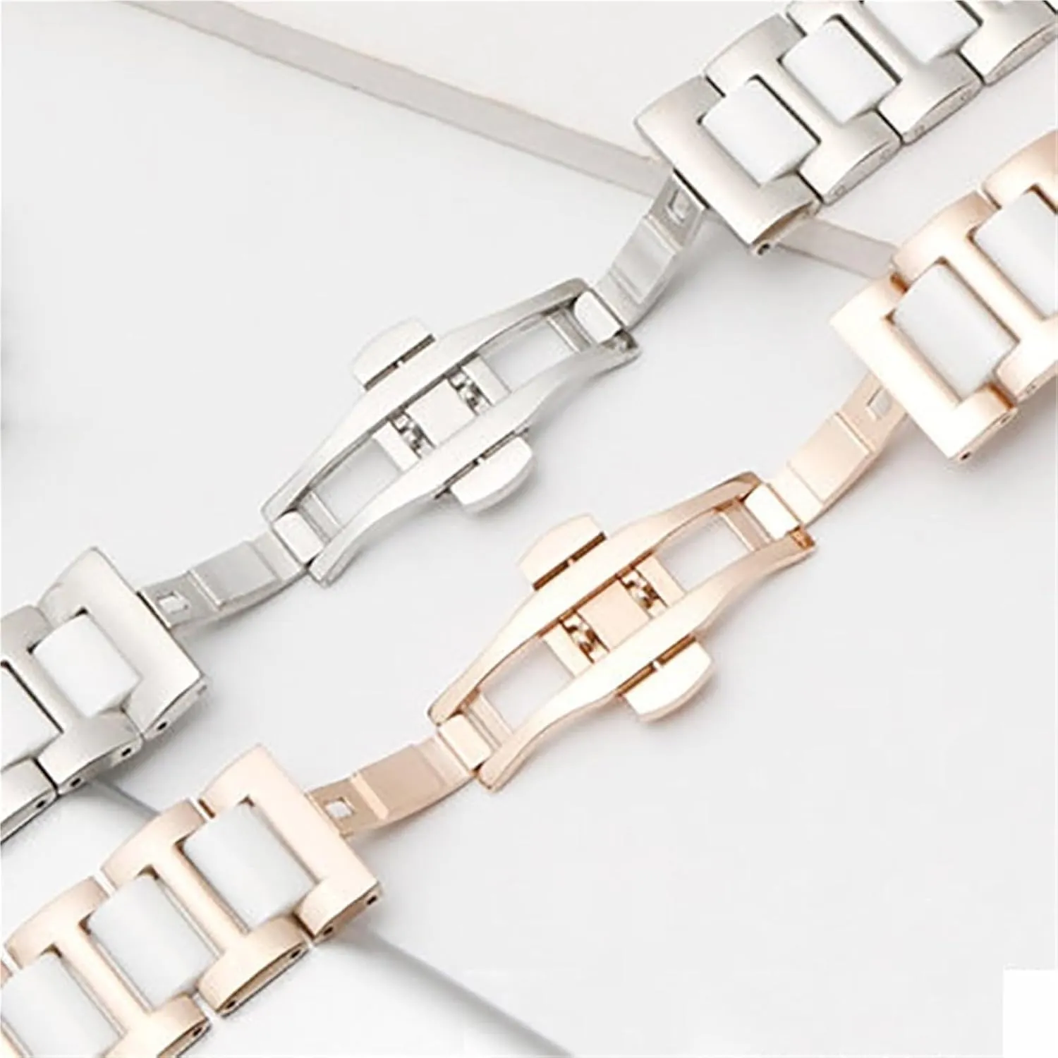 Watch Strap Stainless Steel Ceramic Bracelet Universal Watch Strap Women Men Fashion Watch 18mm 20mm 22mm Smart Watch Accessories
