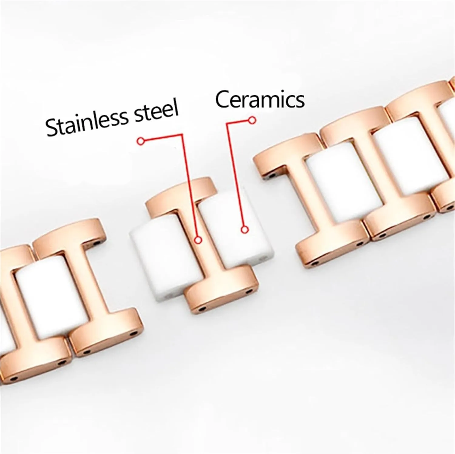 Watch Strap Stainless Steel Ceramic Bracelet Universal Watch Strap Women Men Fashion Watch 18mm 20mm 22mm Smart Watch Accessories