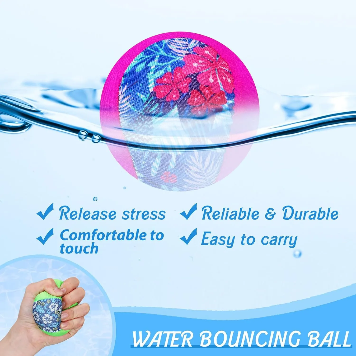 Water Skipping Ball for Children Water Grip Bouncing Ball Summer Beach Pool Toy for Adult Fun Swimming Pool Games Party Lake River Favors