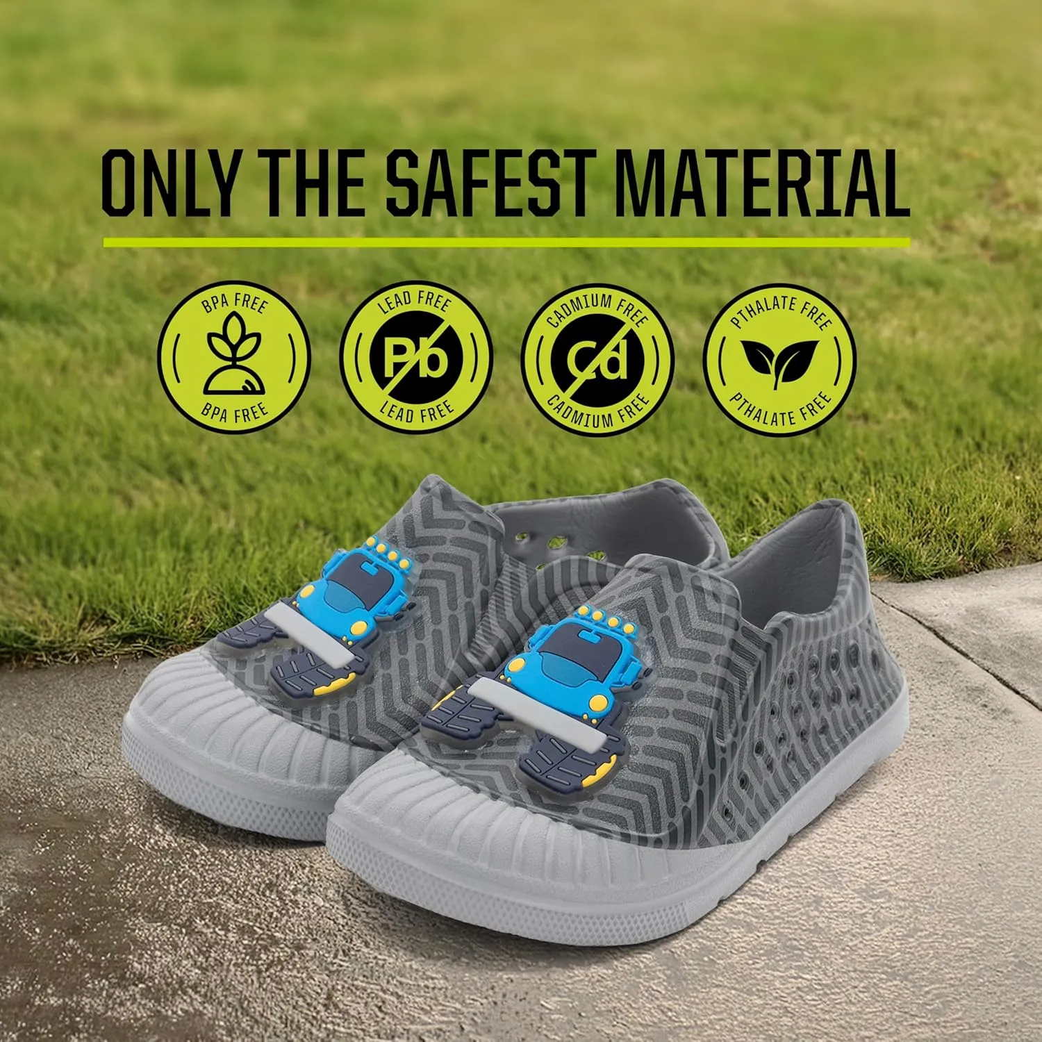 Western Chief Kids Parker Slip-Ons – Water-Friendly EVA Shoes with 3D Accents, Molded Footbed and Slip-Resistant Outsole Perfect for Active Boys and Girls