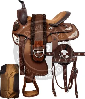 Western Synthetic Horse Saddle Lightweight Barrel Racing Saddle Trail Equestrian Horse Saddle Size 14 to 18 Inches Seat Model No. 32