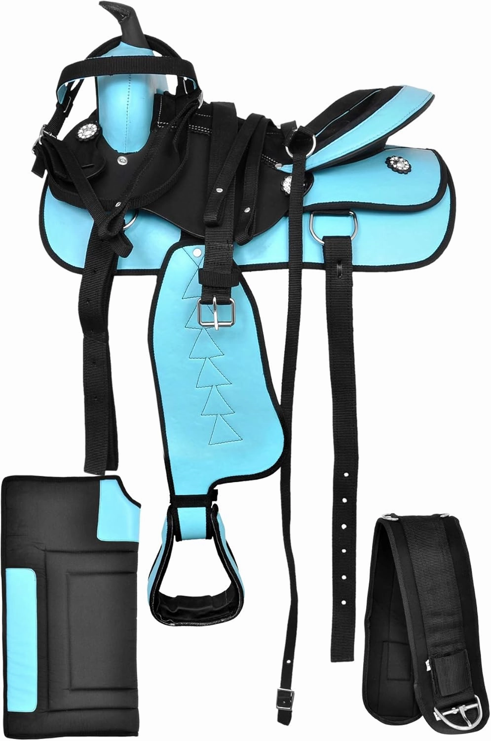 Western Synthetic Horse Saddle Lightweight Barrel Racing Saddle Trail Equestrian Horse Saddle Size 14 to 18 Inches Seat Model No. 3