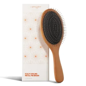 Wet Brush with Classic Wooden Handle. Detangler Hair Brush with Soft Metal Bristles & Soft Cushion Pad - Scalp Massaging Comb for Tangled and Wet Hair