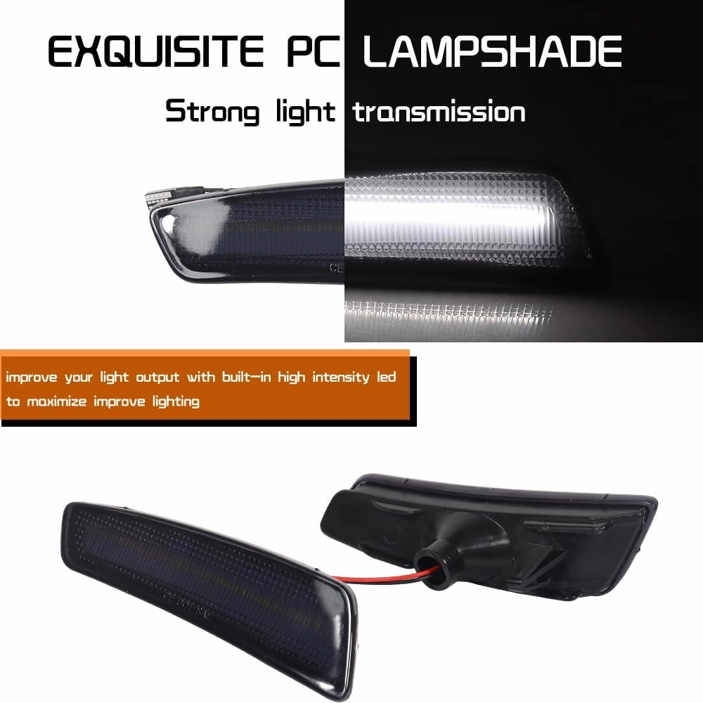 White Led Lamps Smoked Lens Front bumper side marker lights For 2008 2009 Pontiac G8 GT GXP #5972205