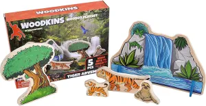Wild Republic, Woodkins Rainforest Wooden Playset, Gift for Kids, Great for Innovative Play, Eco Friendly, Five Piece Boxed Set