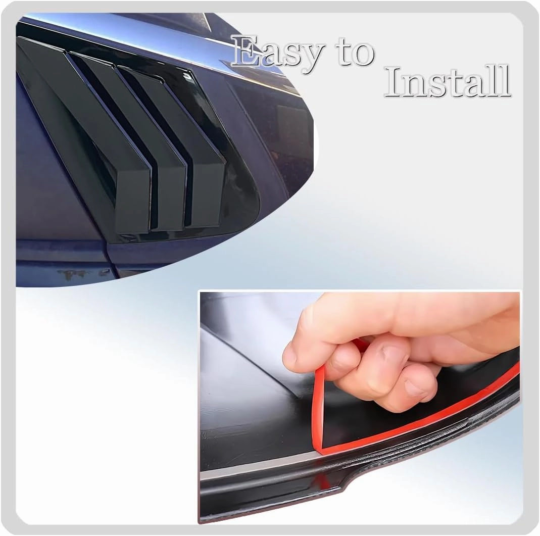 Window Louver 2Pcs Side Vent Window Louvers for Kia Optima 2016 2017 2018 2019 2020, ABS Print Sport Window Decorative Covers, Exterior Trim Accessories - Bright Black