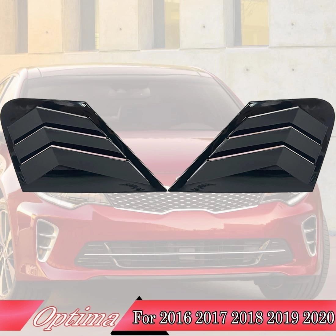 Window Louver 2Pcs Side Vent Window Louvers for Kia Optima 2016 2017 2018 2019 2020, ABS Print Sport Window Decorative Covers, Exterior Trim Accessories - Bright Black