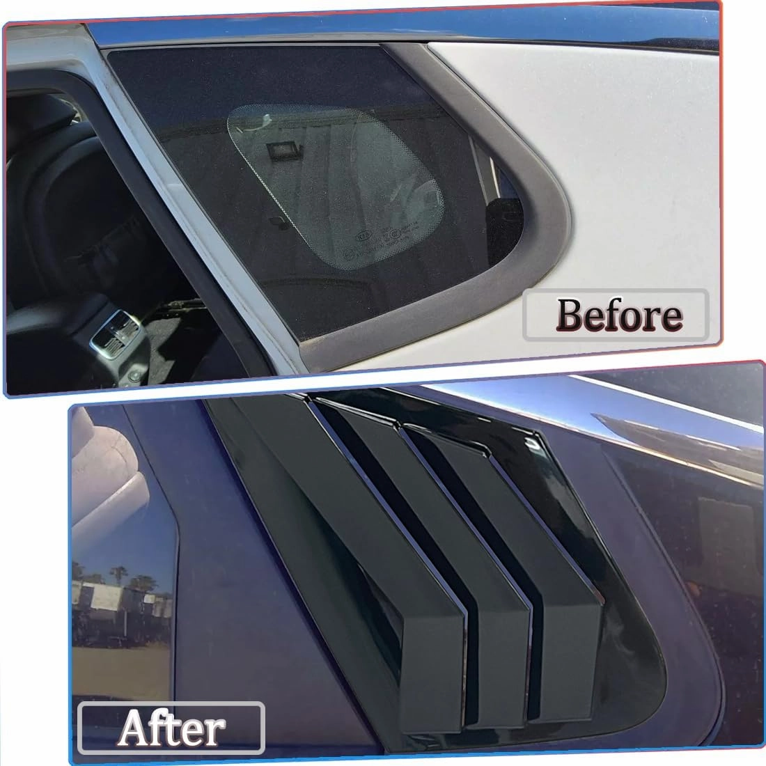 Window Louver 2Pcs Side Vent Window Louvers for Kia Optima 2016 2017 2018 2019 2020, ABS Print Sport Window Decorative Covers, Exterior Trim Accessories - Bright Black
