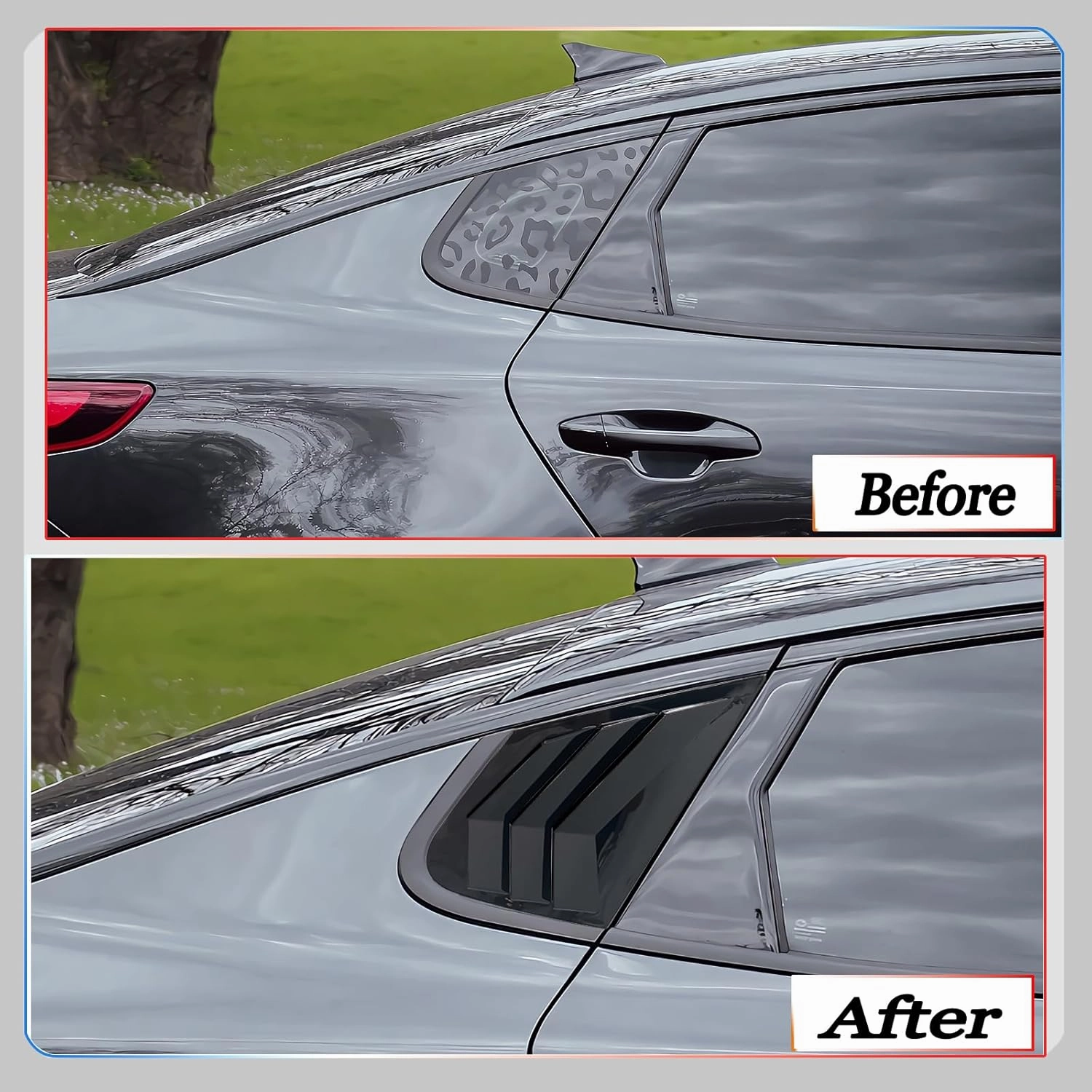 Window Louvers, for Kia Optima/K5 2016 2017 2018 2019 2020, Bright Black Side Rear Window Louvers Body Kit Accessories for Cars