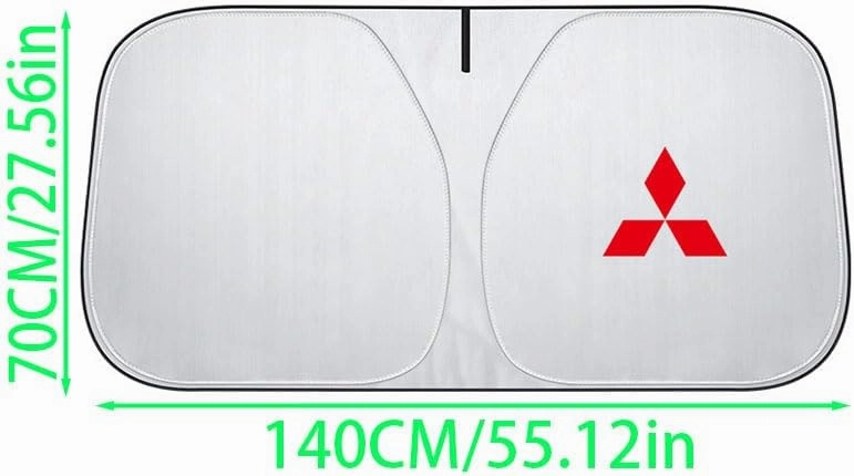 Windshield Sun Shade for Mitsubishi ASX Pajero Sport Outlander Grandis, Car Front Window Covers Sun Visor Protector, Foldable Blocks Sun Rays Sunshade, Easy Installation