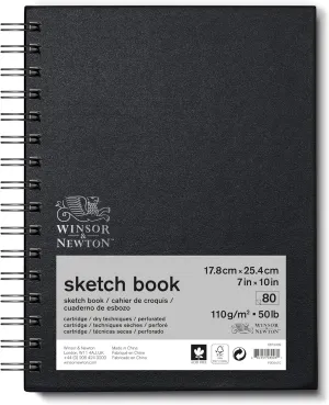 Winsor & Newton Classic Spiral Sketch Book, 7x10", 80 sheets, Natural White