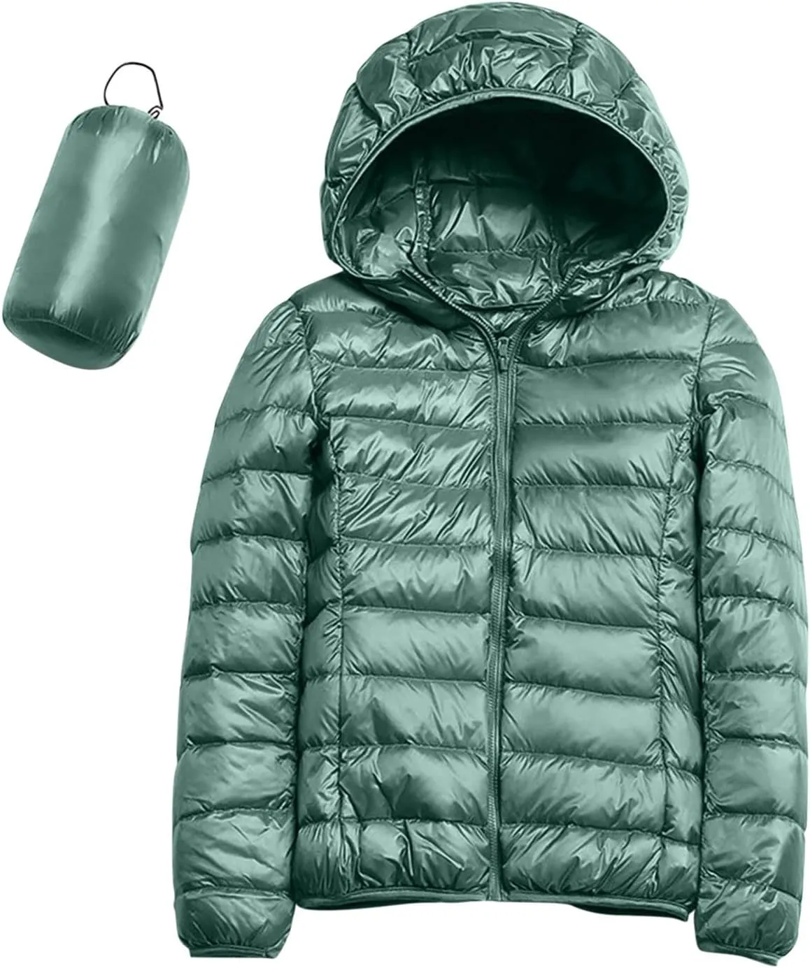 Winter Puffer Coats for Women, Womens Lightweight Puffer Jacket Packable Hooded Puffer Jacket Winter Zip Up Puffy Jacket