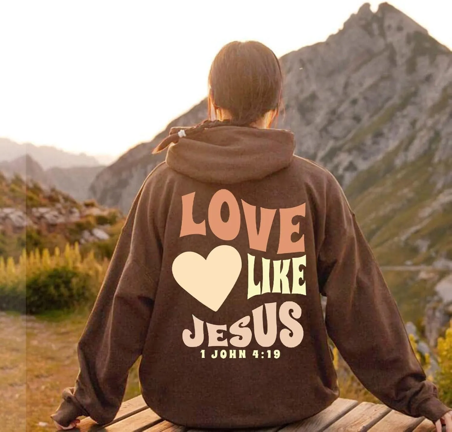 Women Christian Graphic Hoodies Love Like Jesus God Faith Shirts Bible Faith Quote Gifts Shirt Christian Sweatshirt