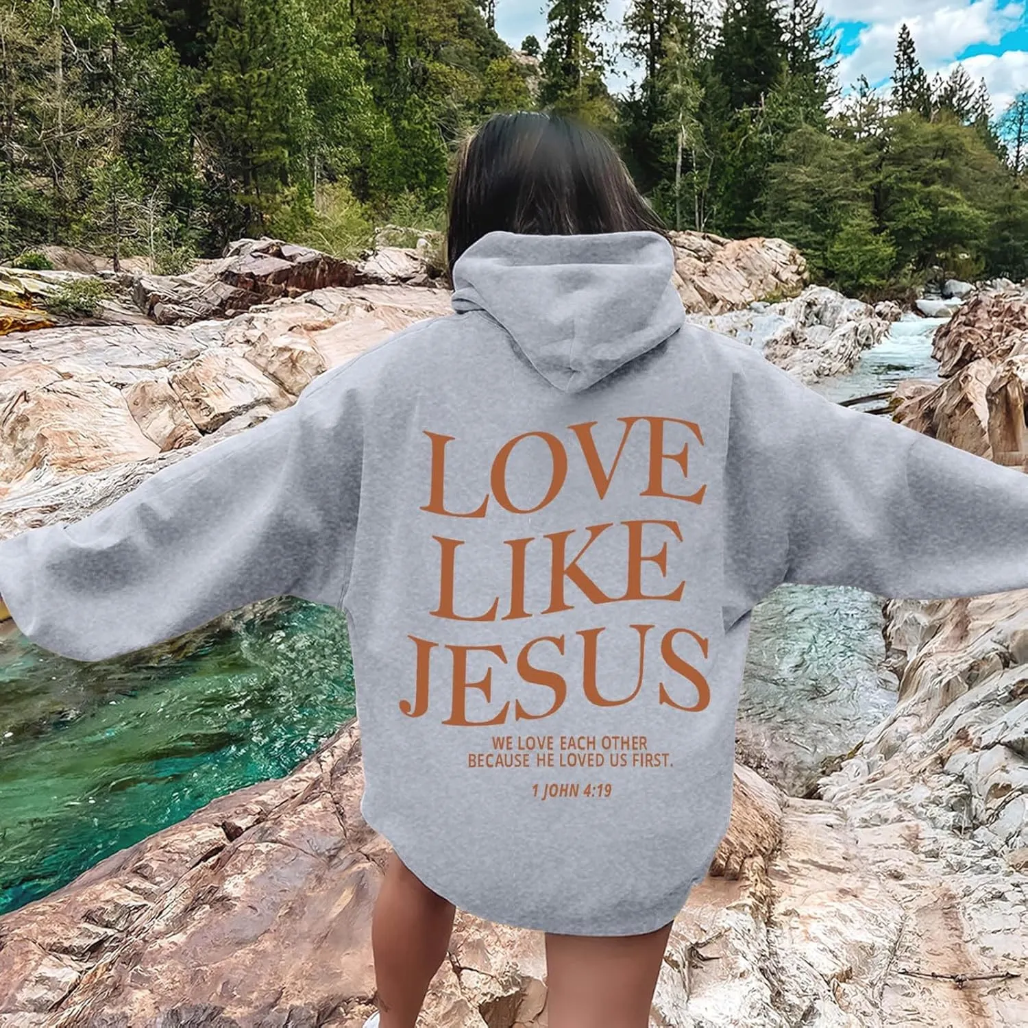 Women Christian Graphic Hoodies Love Like Jesus God Faith Shirts Bible Faith Quote Gifts Shirt Christian Sweatshirt