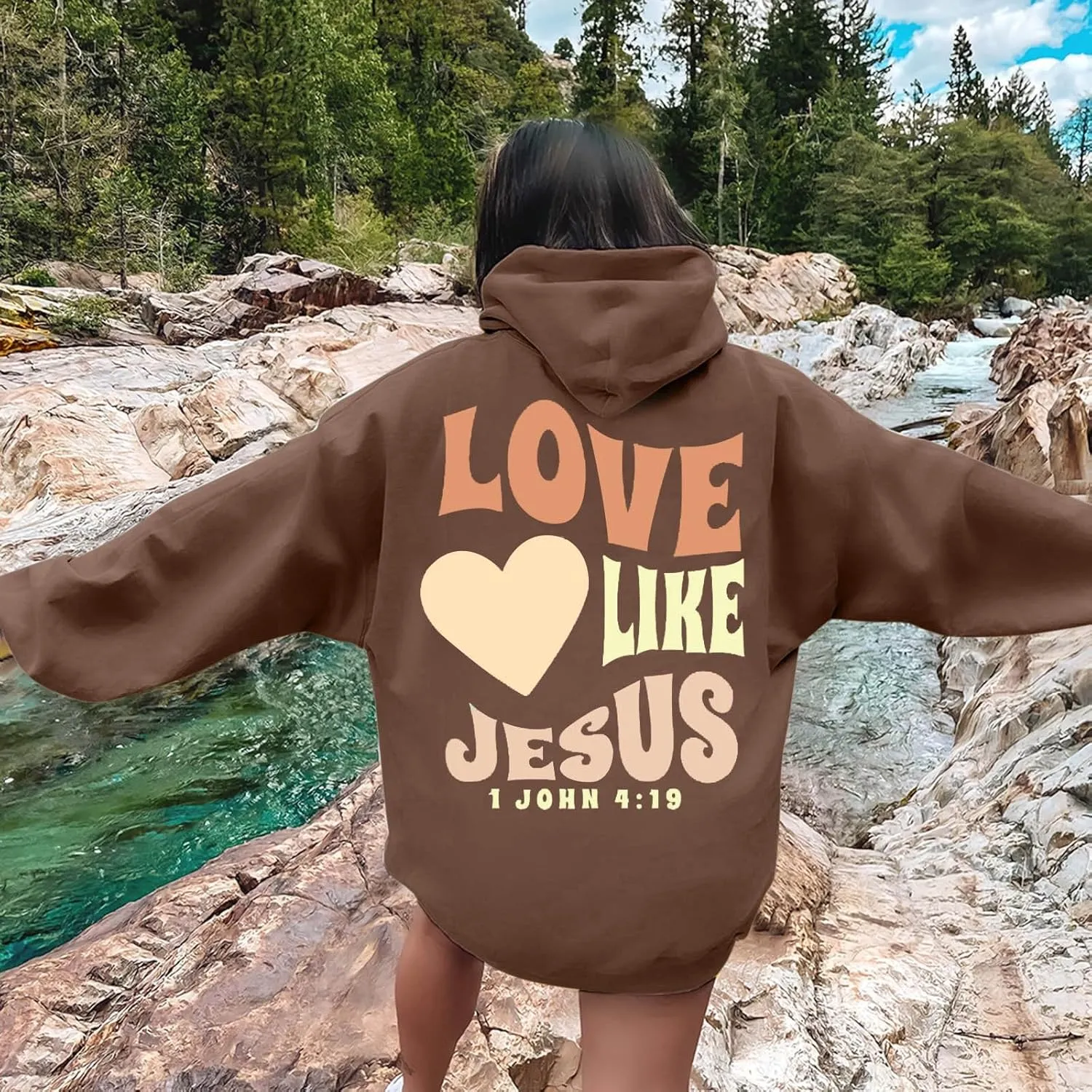 Women Christian Graphic Hoodies Love Like Jesus God Faith Shirts Bible Faith Quote Gifts Shirt Christian Sweatshirt