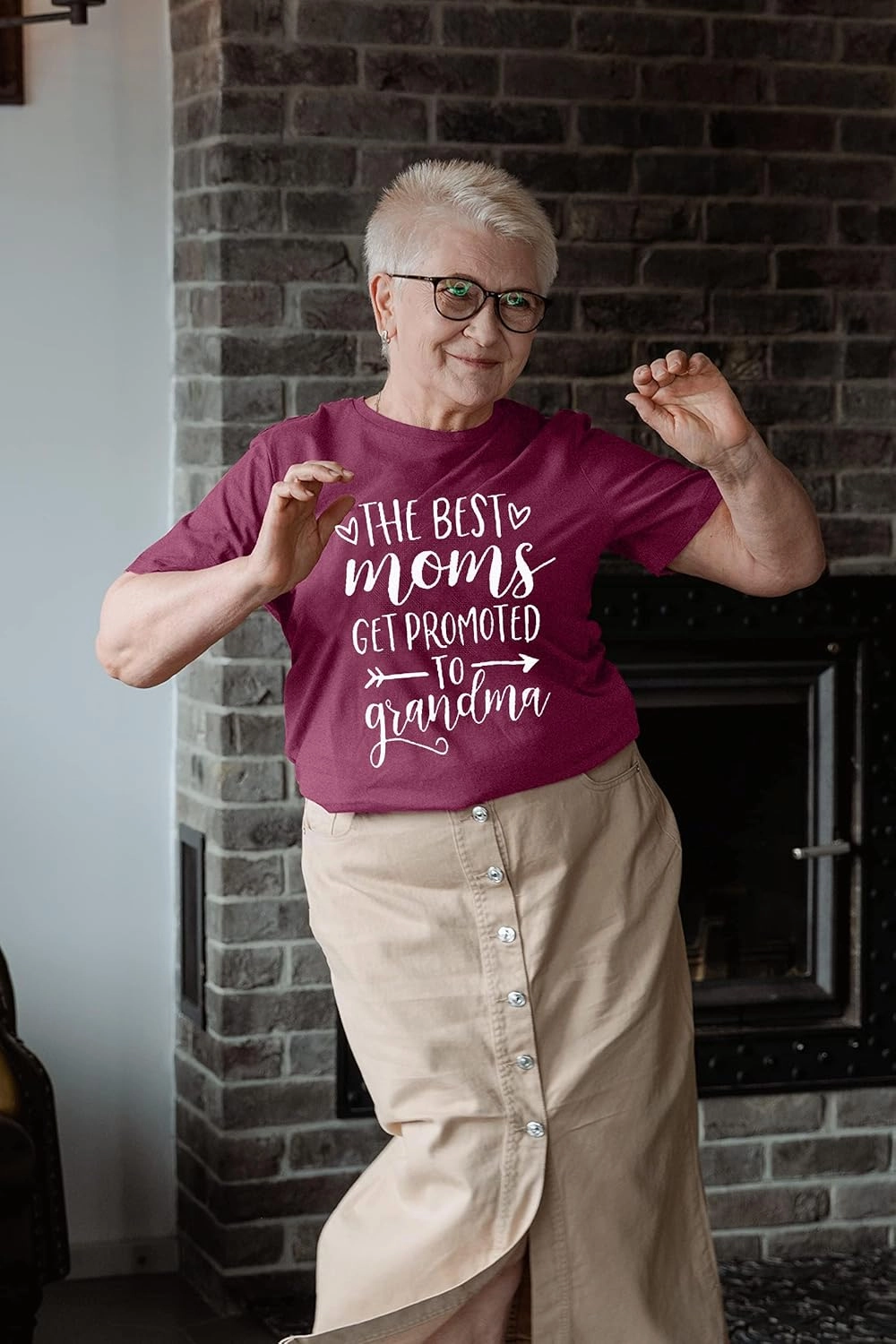 Women Best Moms Shirt Get Promoted to Grandma T Shirt Grandmother Gift Shirt Short Sleeve Casual Tee Top