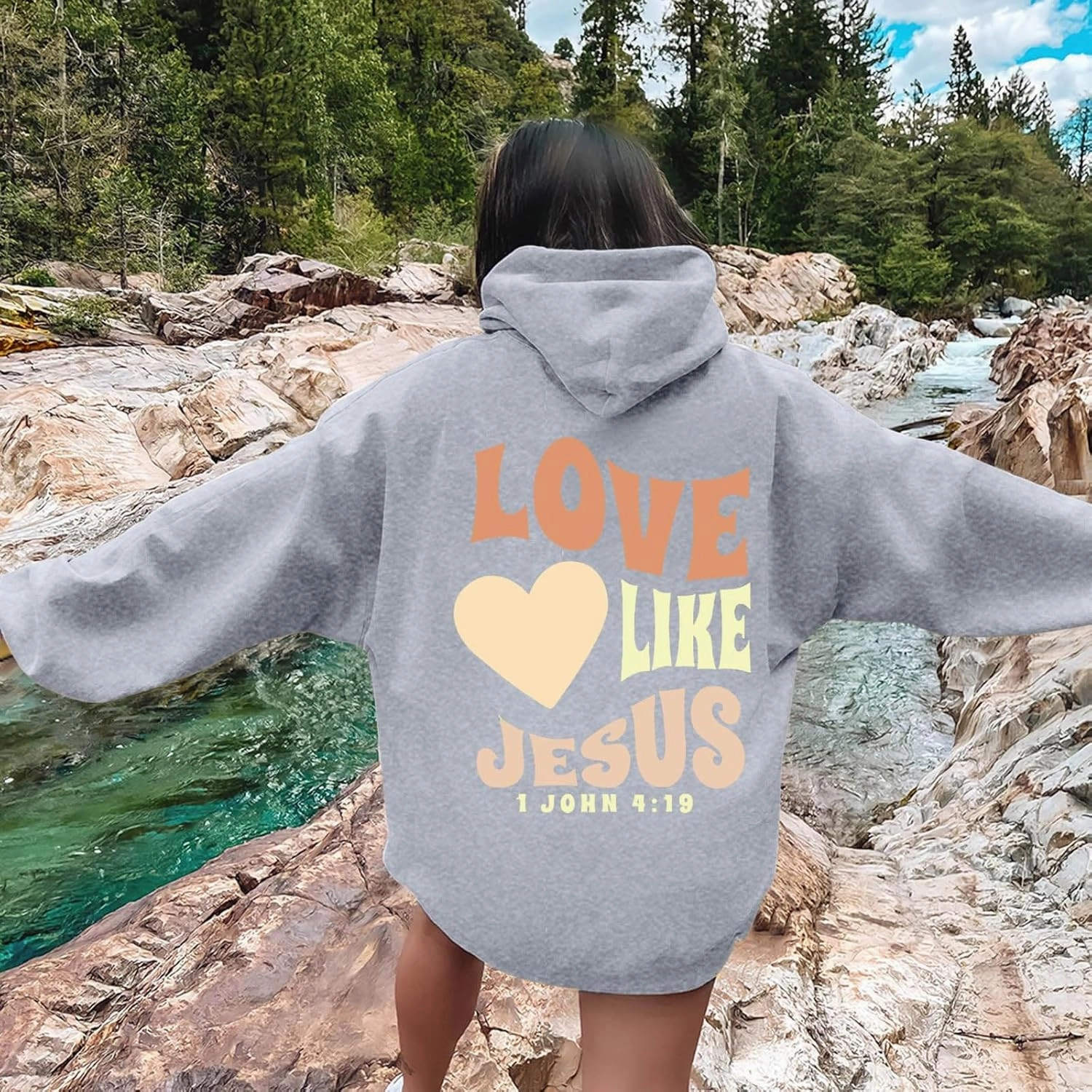 Women Christian Graphic Hoodies Love Like Jesus God Faith Shirts Bible Faith Quote Gifts Shirt Christian Sweatshirt