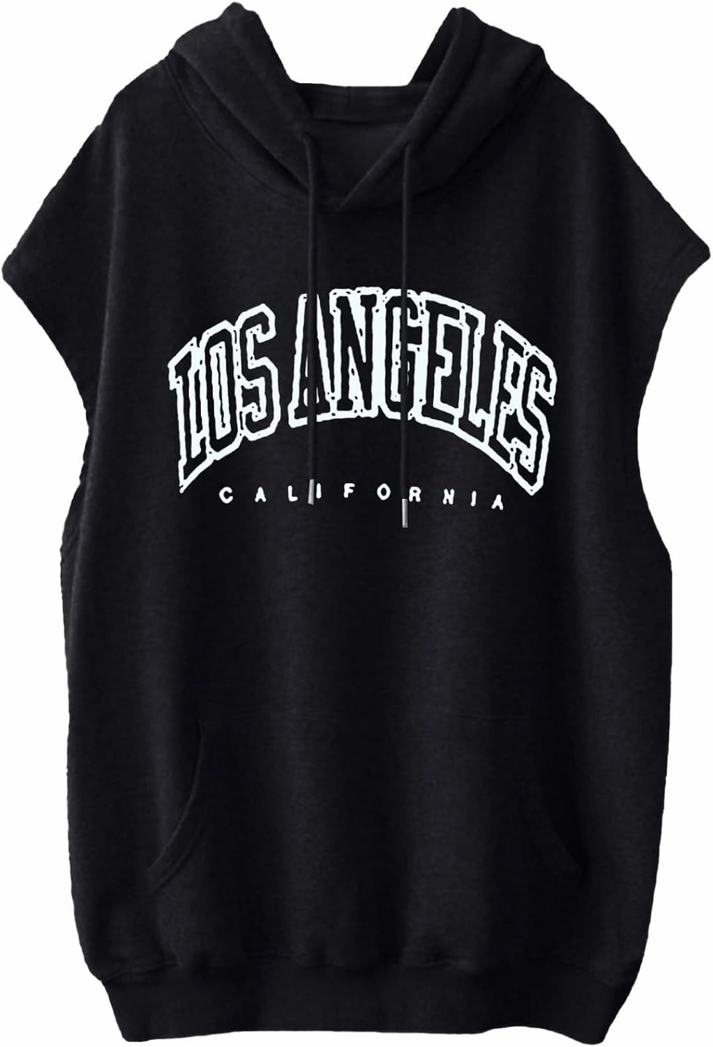 Women's Summer Los Angeles California Tops Hooded Casual Running Loose Fit T Shirts 2025 Plus Size Trendy Letter Y2K