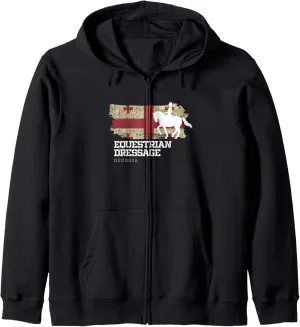 Womens Equestrian Dressage Georgia Horse Rider Zip Hoodie