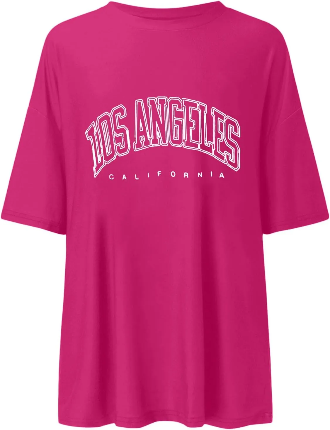 Womens Summer Los Angeles California Tees Shirts 2025 Half Sleeve Cute Loose Fit Tops Going Out Letter Print Casual