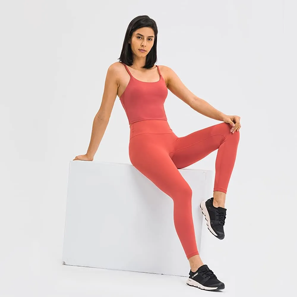 Women's Yoga Tank with Built in Bra,Padded Sports Bra, Crop Tank Tops Wireless Cami Shirt Fitness Yoga Workout Running