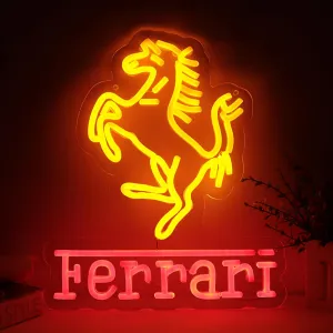 WonderfulLife Car Logo Neon Sign for Garage Decor,Led Signs for Bar Man Cave Wall Decor,Bright Light of Automotive Supplies Store Display,Easy Hanging