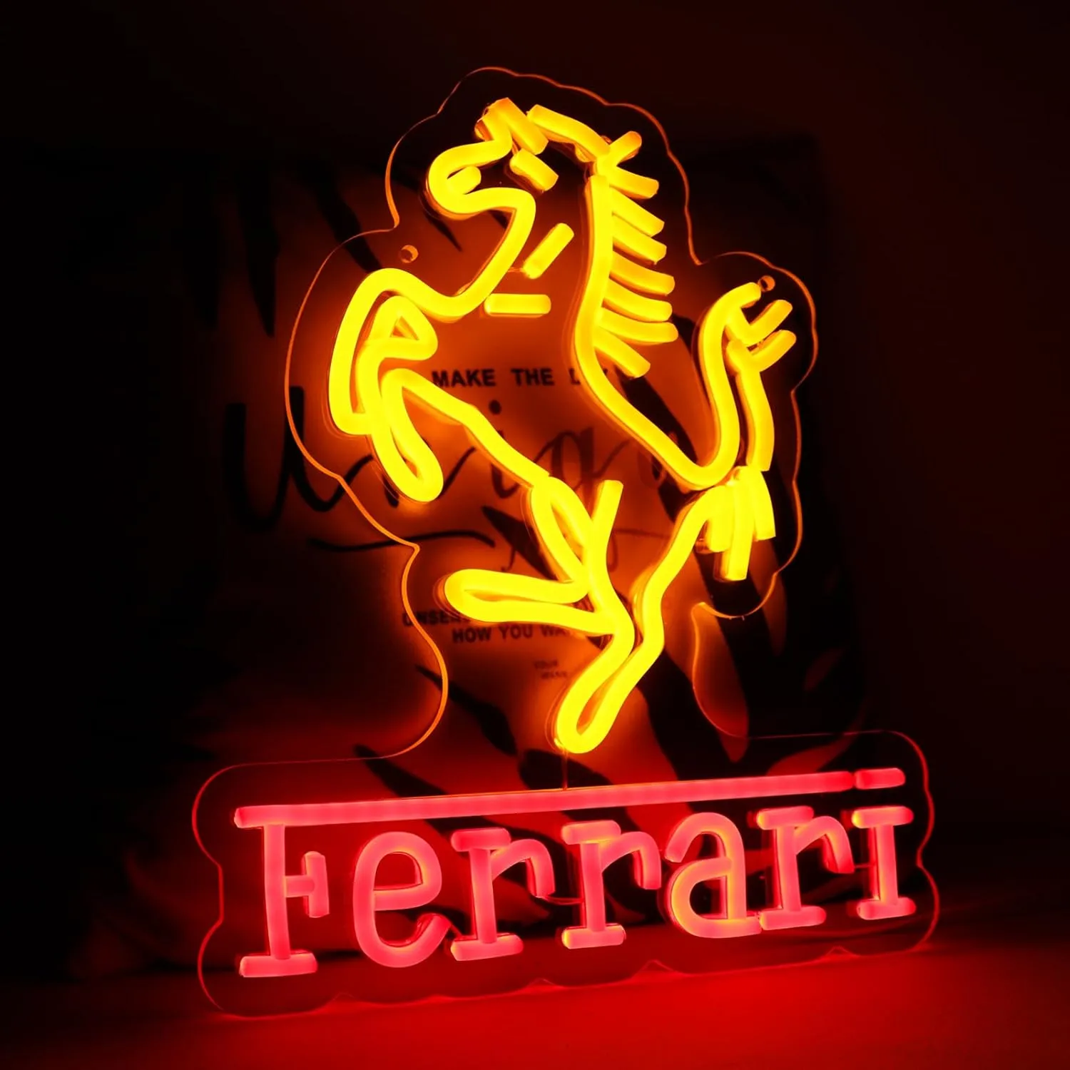 WonderfulLife Car Logo Neon Sign for Garage Decor,Led Signs for Bar Man Cave Wall Decor,Bright Light of Automotive Supplies Store Display,Easy Hanging