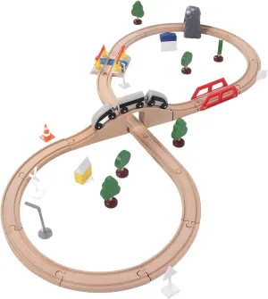 Wooden Trains Track,Wooden Trains Tracks Trains Toys,Expansion Pack with Bridge Compatibility Expandable Early Learning Wooden Toy Trains Set for Kids (Single Hole Bridge Track)