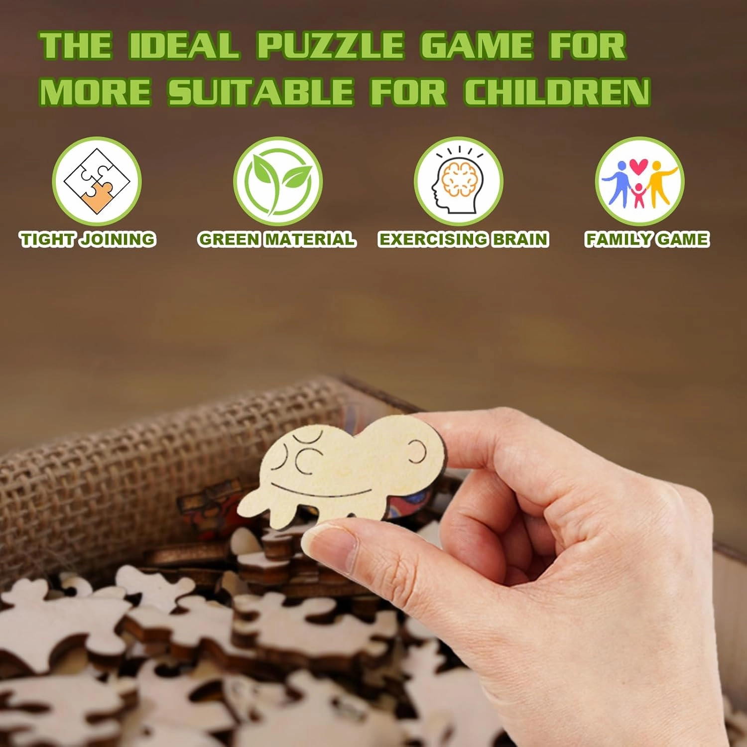 Wooden Puzzles for Kids Ages 4-8, Sea Turtle Puzzle, Unique Animal Shaped Wooden Jigsaw Puzzles for Kids, 50 Pieces Puzzles for Kids(50pcs,11.4 * 11.4in)