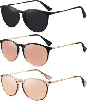 WOWSUN Retro sunglasses womens 2024 trendy round classic glasses