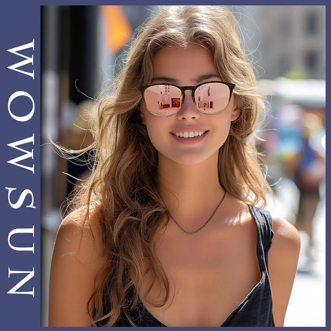 WOWSUN Retro sunglasses womens 2024 trendy round classic glasses