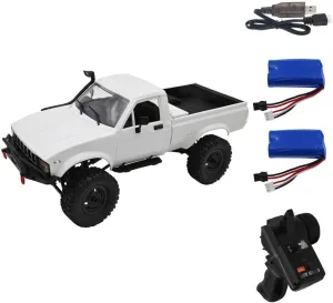 WPL C24-1 RC Truck Mini, 2.4G Full-Proportional Pickup RC Off-Road Car RC Rock Crawler, 2 Batteries Remote Control Truck Electric RC Climber RC Buggy Vehicle Toy Gift -RTR