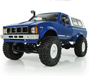 WPL C24 1/16 2.4GHz 4WD RC Car Crawler Headlight Remote Control Crawler Off-Road Pick-up Truck RTR Toy Boy, Girl and Adult (Blue)