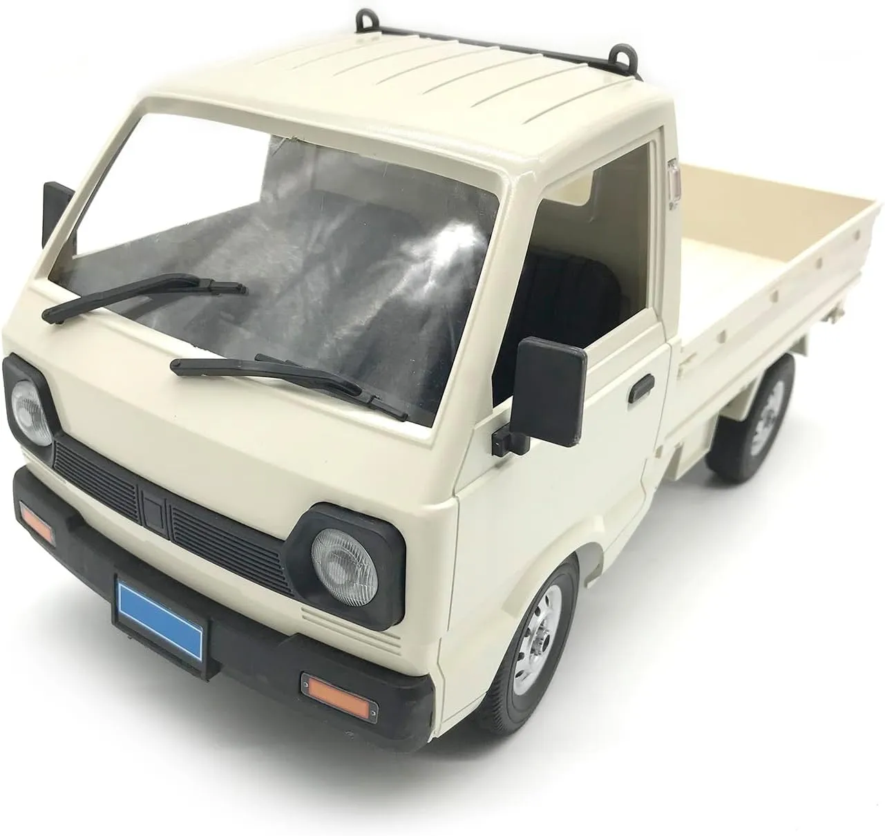 WPL D12 RC Kei Truck, 1:10 Scale Remote Control Drift Car, 2.4GHz All Terrain Off Road Pickup Truck Crawler with Brushed Motor, LED Headlights, 2 Batteries RTR for Adults (White)