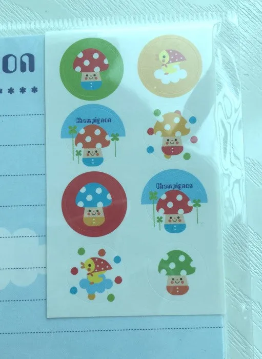 Writing paper and envelopes set - Super cute mushroom from Japan