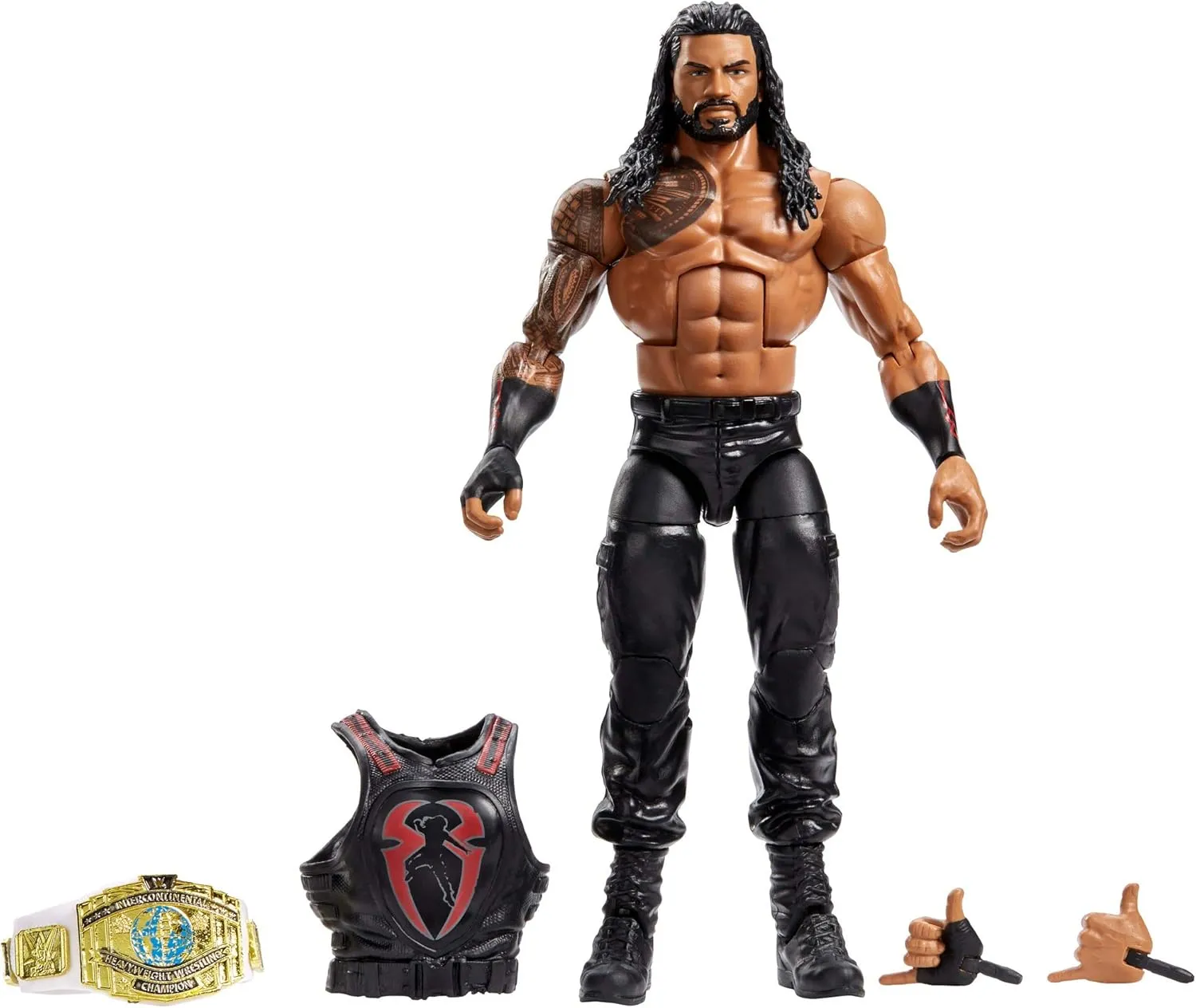 WWE MATTEL Roman Reigns Elite Collection Deluxe Action Figure with Realistic Facial Detailing, Iconic Ring Gear & Accessories