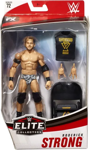 WWE Roderick Strong Elite Series #72 Deluxe Action Figure with Realistic Facial Detailing, Iconic Ring Gear & Accessories