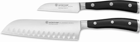 Wüsthof Classic IKON 2-Piece Asian Chef's Knife Set, Black