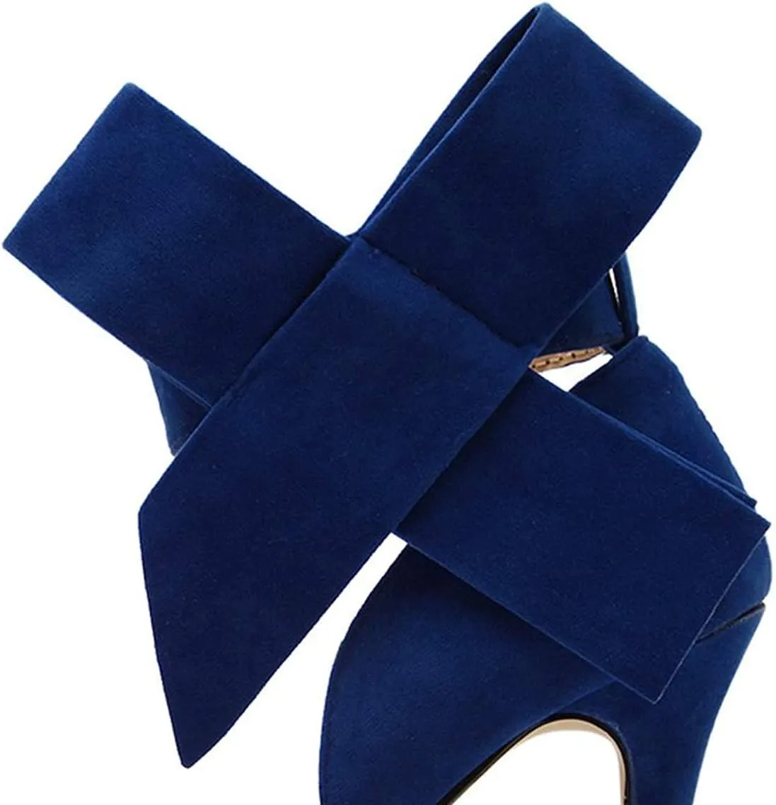 YDN Women D'Orsay Comfy Bows Ankle Strap High Stiletto Heels Closed Point Toe Classic Buckle Up Dance Ballroom Pumps